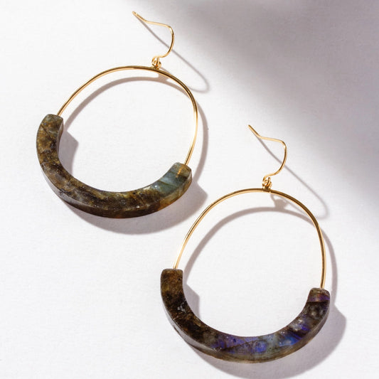 Stone Arc Earrings
