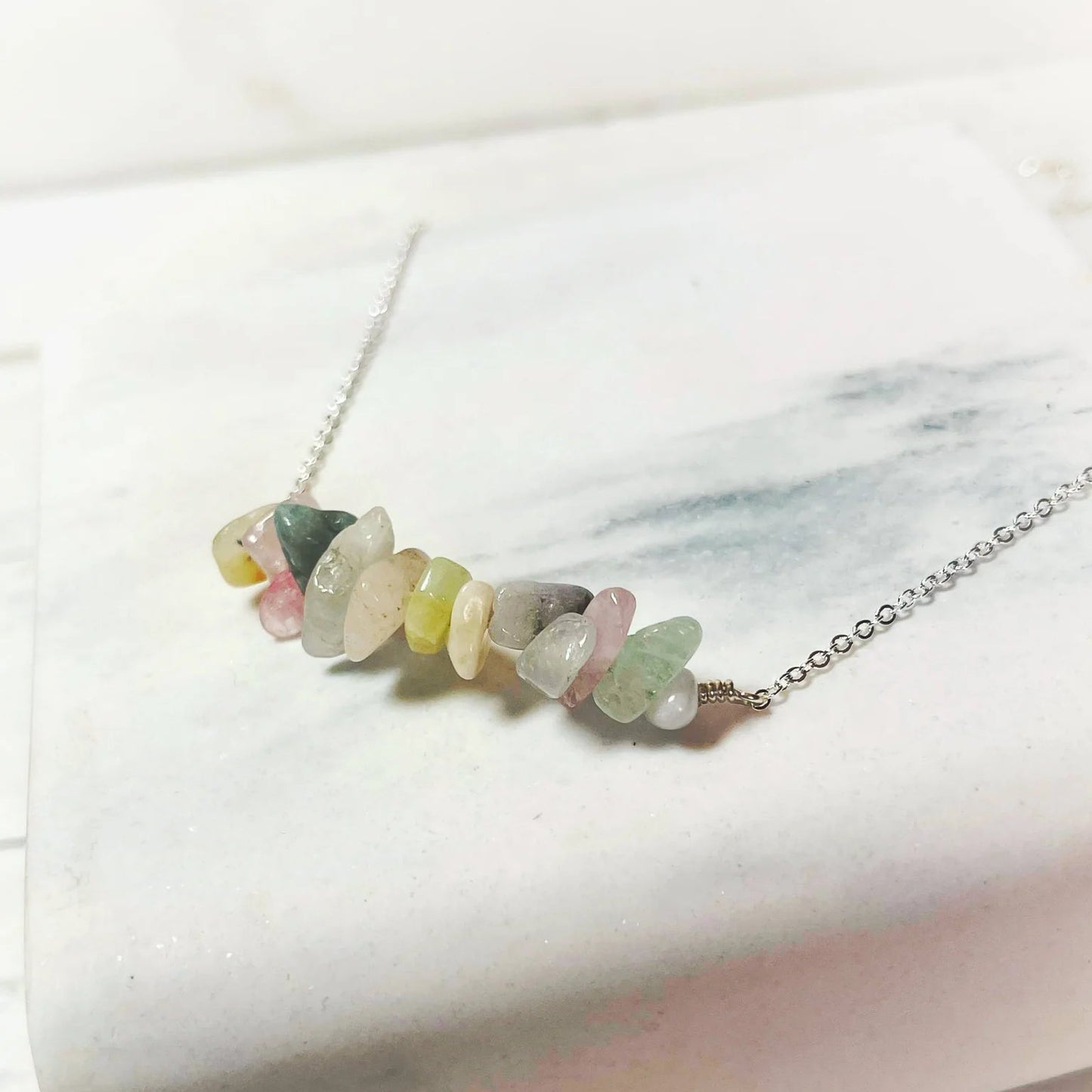 Morganite Chip Necklace