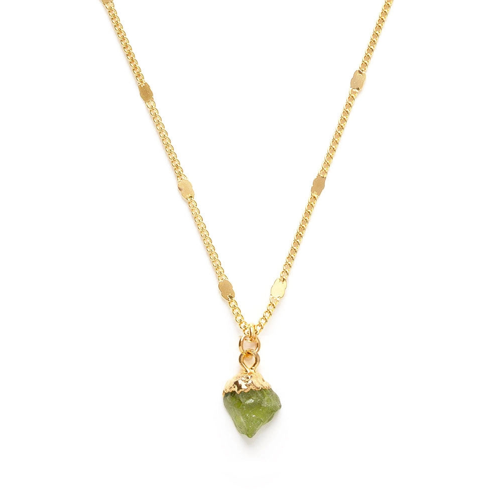Raw Cut Gemstone Necklace
