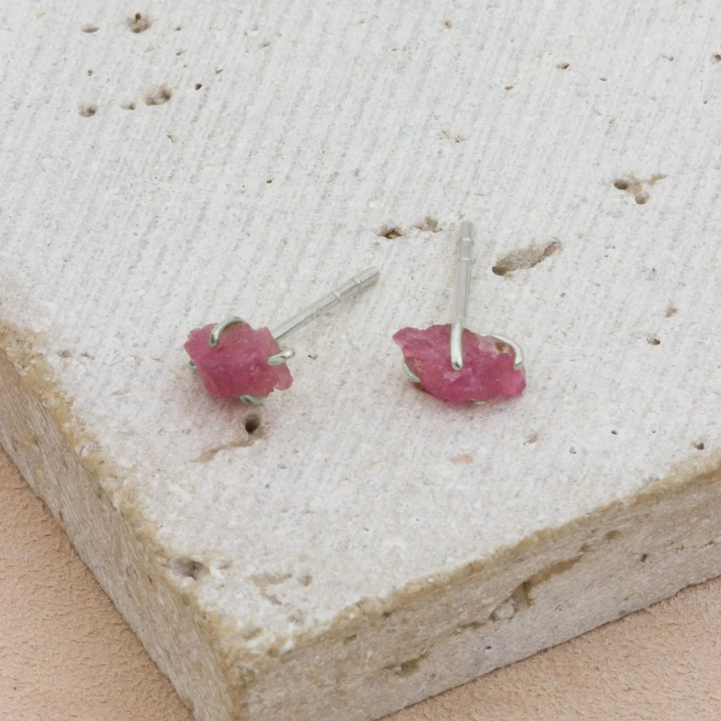 Raw Gem Post Earrings