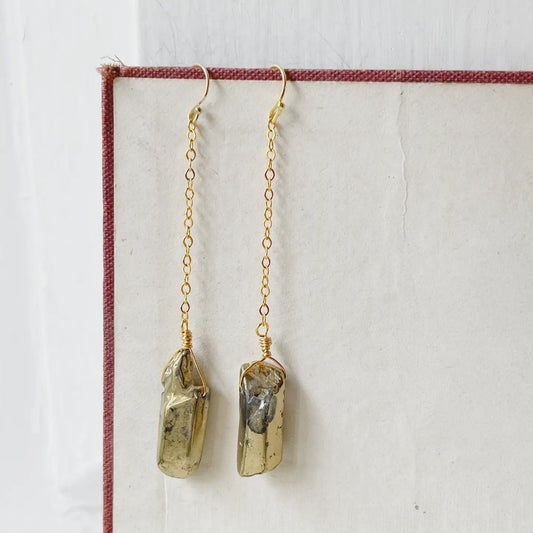 Pyrite Point Earrings