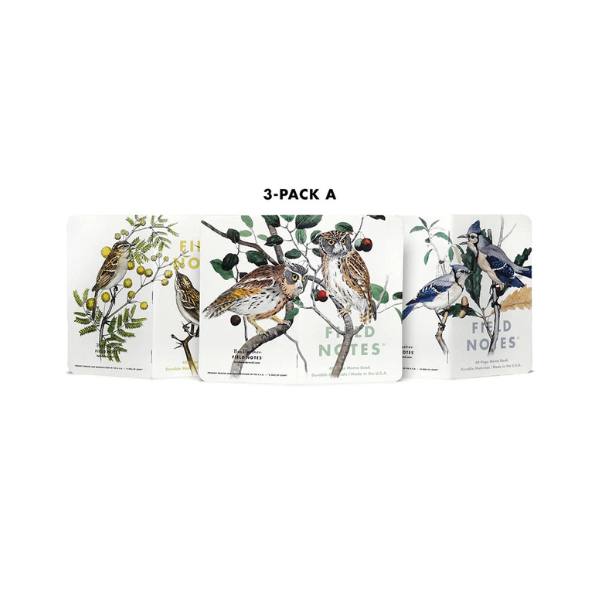 3-Pack Memo Notebooks, Birds and Trees of North America