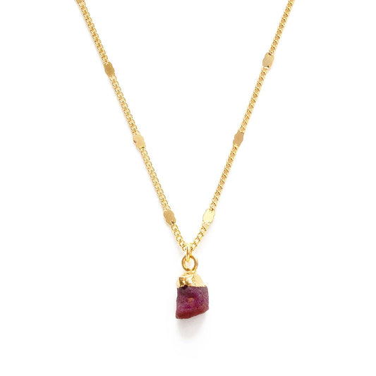Raw Cut Gemstone Necklace